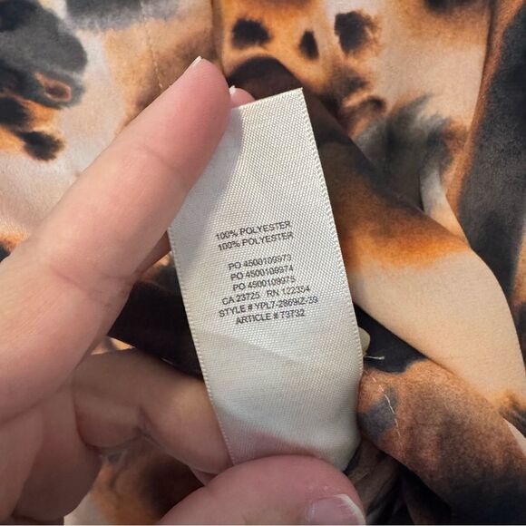 Aritzia Wilfred Free Brinley TieDye Blouse Cider Gold Oversized Button Front XXS - Picture 10 of 10